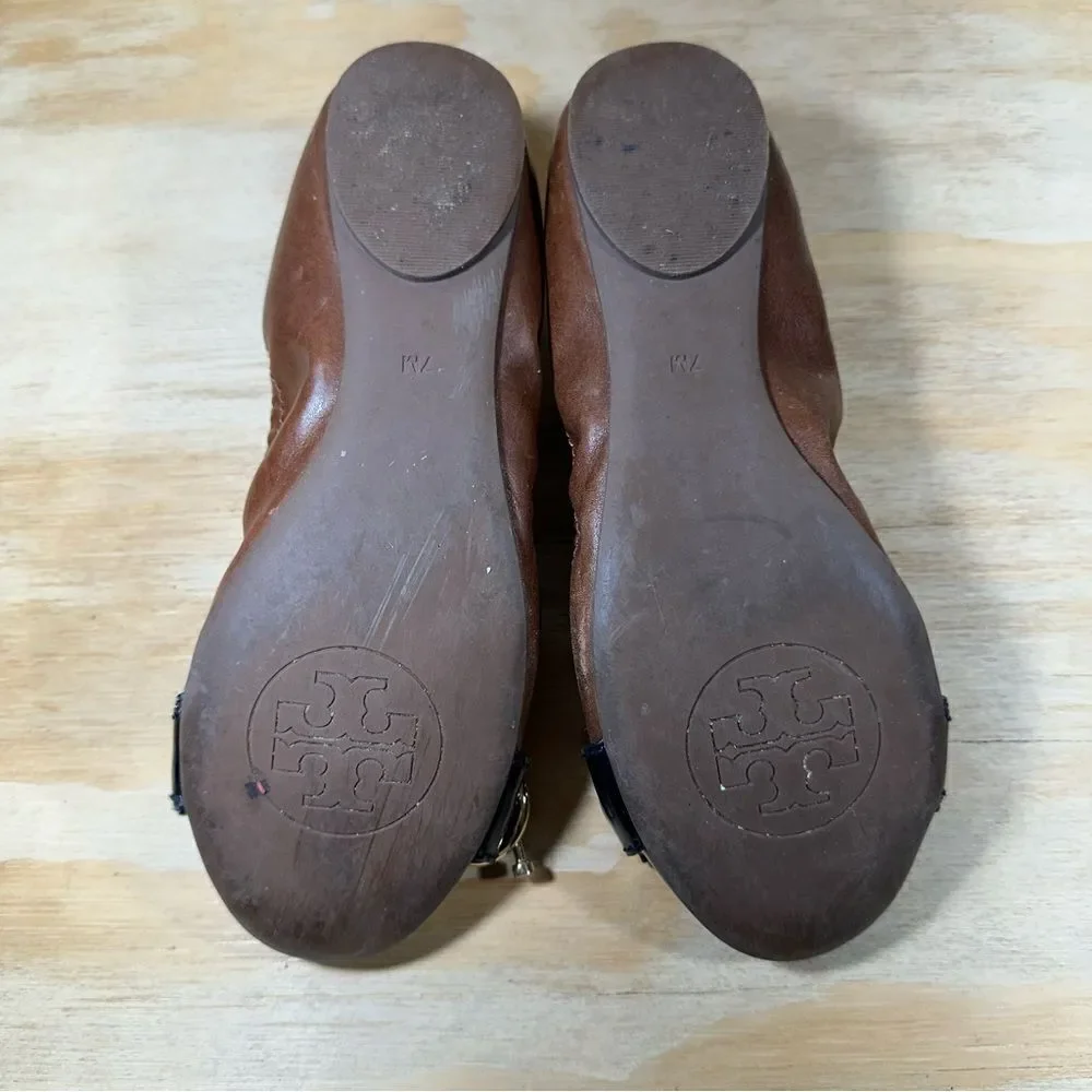 Tory Burch Sienna Brown and Black Ballet Flats Women’s Size 7